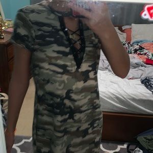 Camouflage t-shirt dress